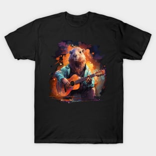 Capybara Playing Guitar T-Shirt